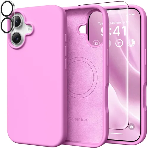 Vista 158 de GolbinBox Funda magnética para iPhone 17, compatible con MagSafe, cubierta de silicona integrada para control de cámara, funda de silicona líquida a