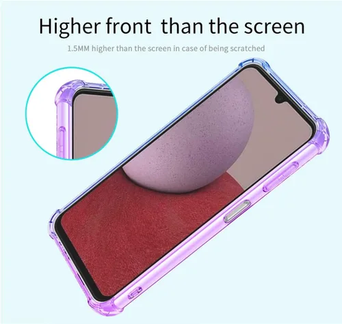 Vista 4 de Funda de teléfono para Galaxy A14, SM-A146U Samsung A14 Crystal Clear Case Gradient Slim Anti Scratch TPU a prueba de golpes Funda protectora