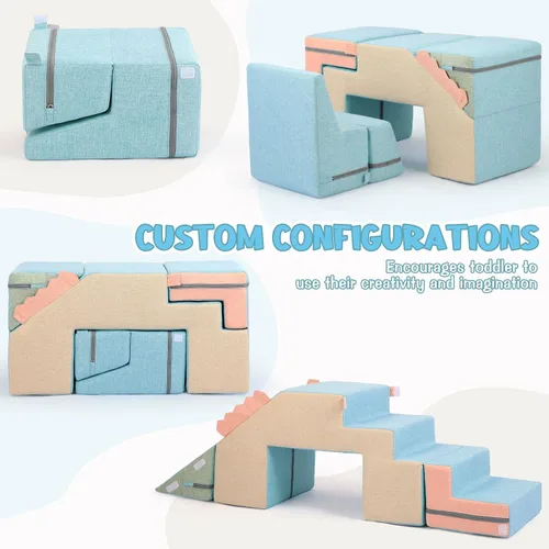 Vista 5 de Asweets 4 en 1 bloques de espuma para escalar para niños pequeños, juguetes de escalada y gateo suaves para interiores para la creatividad e