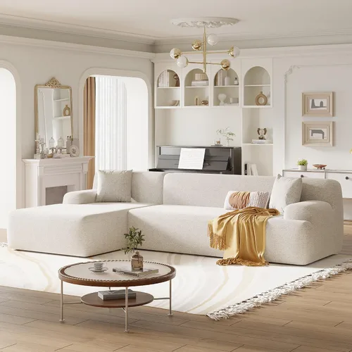 Vista 16 de Moderno sofá modular grande en forma de U, sofá cama convertible con diván reversible para sala de estar, asiento de almacenamiento, adecuado