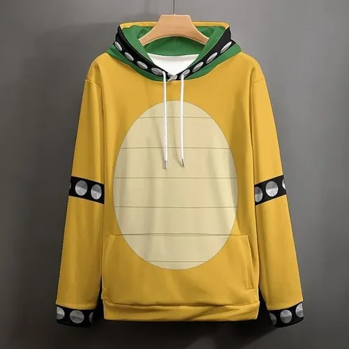 Vista 5 de Super Brothers Hoodie Bowser Costume Adult Hoodie Funny Cartoon Adult Sweatshirt Movie Cosplay Costume