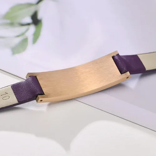 Vista 13 de MPRAINBOW Pulsera de alerta médica personalizada para mujer, correa de reloj de cuero genuino, grabado de doble cara, diabetes, epilepsia, joyería