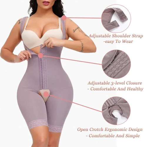 Vista 5 de SPARSHINE Fajas Colombianas con control de abdomen para mujer faja moldeadora de cuerpo con busto abierto para mujer entrenamiento de cintura
