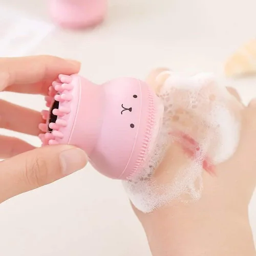 Vista 5 de Vtrem Limpiador facial de silicona para mujer: 5 unidades de pulpo, limpiador facial de silicona para cara para masaje exfoliante profundo, cepillo