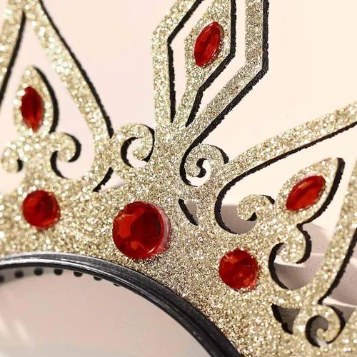 Vista 5 de DRESBE Diademas de cristal dorado con purpurina para el cabello, tocado para festival, cosplay, fiesta, accesorios para el cabello para mujeres
