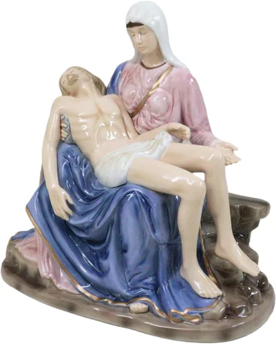 Vista 2 de Ebros Gift Figura de porcelana de porcelana de hueso Michelangelo Vaticano Reproducción de La Pieta de 9 pulgadas de alto, la Santa Madre con Jesús