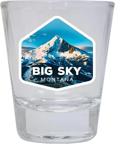 Vista 7 de Big Sky Montana Mountain Design Souvenir - Vaso de chupito (1.5 onzas), color azul