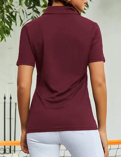 Vista 7 de JACK SMITH Polo de golf deportivo de manga corta que absorbe la humedad para mujer