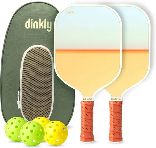 Vista 15 de Juego de 2/4 palas de pickleball - Raqueta de pickleball de grafito/fibra de vidrio aprobada por USAPA, 2 raquetas de pickleball, 4 pelotas y 1
