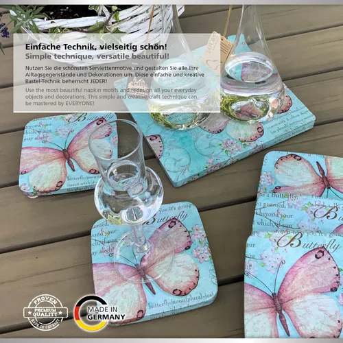 Vista 5 de Viva Decor Pegamento Decoupage (Napkin, alto brillo, 2,77 oz) Decopage Pegamento y sellador - Pegamento Decopodge - Pegamento decoupage apto