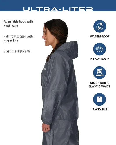Vista 2 de FROGG TOGGS Ultra-Lite2 - Traje de lluvia impermeable y transpirable para mujer