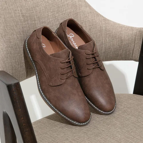 Vista 9 de Jousen Men's Dress Shoes Casual Business Dress Shoes for Men Suede Oxford Classic Formal Derby Shoes