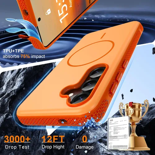 Vista 346 de Jshru Funda para Samsung Galaxy S26 Plus/Galaxy S25 Plus: para Galaxy S24 Plus [compatible con Magsafe] [2 protectores de pantalla HD] cubierta