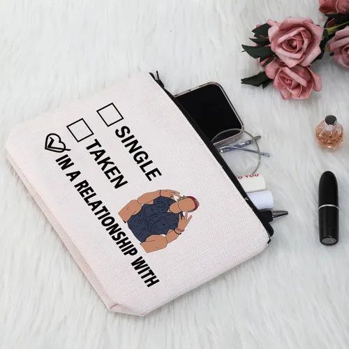Vista 6 de G2TUP Programa de televisión inspirado regalo Bule maquillaje bolsa R P Fan bolsa de cosméticos R P Merch, Beige