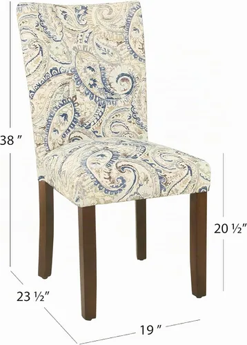 Vista 3 de HomePop Classic Parsons - Silla de comedor, terciopelo azul Azul terciopelo