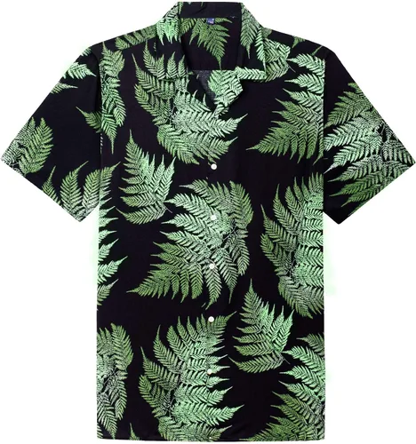 Vista 25 de Alimens & Gentle - Camisa de algodón estilo hawaiano para hombre, casual, de manga corta, ajuste regular 1609 rojo