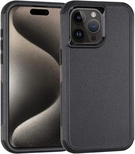 Vista 9 de Co-Goldguard Funda para iPhone 15 de 6.1 pulgadas, resistente de 3 capas, funda protectora resistente para iPhone 15 (negro)