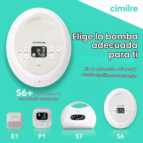 Vista 8 de Extractor de leche eléctrico doble recargable ajustable Cimilre S6+