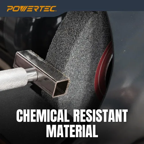 Vista 5 de POWERTEC 15516-P2 - Rueda de molinillo de banco de 8 pulgadas, grano 36, muela abrasiva de óxido de aluminio para amoladora de pedestal de banco
