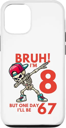 Vista 28 de Bruh I'm 8 But One-Day I'll Be 67 Retro 8th Birthday Kids Case for iPhone 17