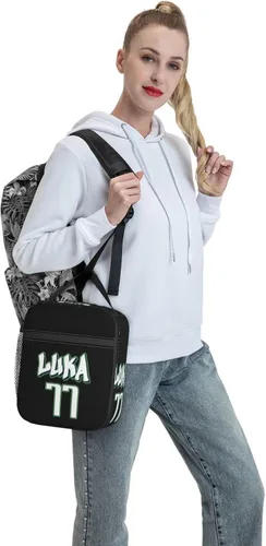 Vista 6 de Luka #77 Doncic - Bolsa de almuerzo aislada, impermeable, reutilizable, bolsas de hielo para adultos