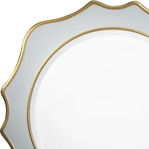 Vista 4 de Occasions" - 20 cargadores redondos de plástico acrílico de 13 pulgadas, para decoración de cenas, platos para decoración de cenas (gris y dorado)
