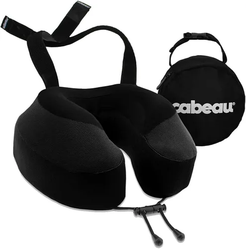 Vista 8 de Cabeau Evolution S3 Almohada de viaje – Se sujeta al asiento del avión – Asegura que tu cabeza no se caiga hacia adelante – Relájate con espuma