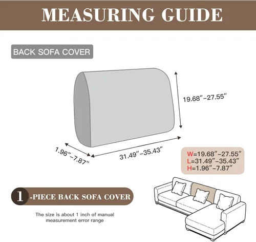 Vista 2 de Fundas de cojín para sofá seccional, fundas de sofá elásticas resistentes al desgaste para sofá universal, protector de cojín elástico lavable, Beige