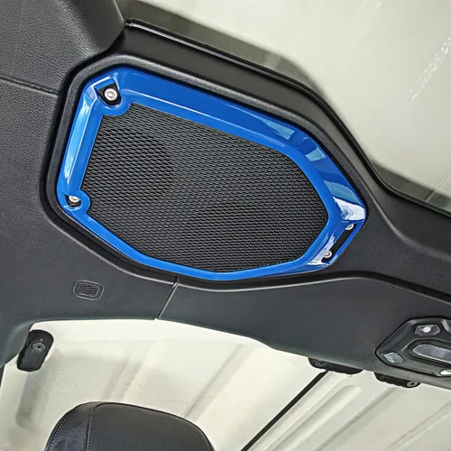 Vista 3 de JeCar Cubierta de marco de altavoz superior para Jeep Wrangler JL JLU Gladiator JT 2018-2023, accesorios interiores (azul)