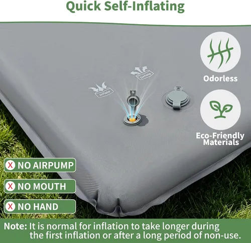 Vista 6 de ONTYZZ Colchón de aire SUV 8 R-Value Almohadilla de dormir autoinflable, lado derecho Derecha (gris)