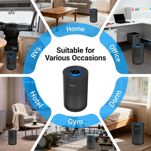 Vista 8 de Purificadores de aire para dormitorio y hogar, limpiador de aire Cobectal con filtro H14 True HEPA 3 en 1 para habitación de hasta 1050 pies