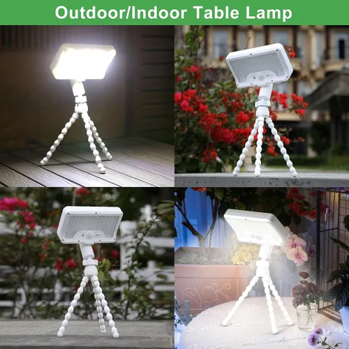 Vista 7 de Tryme 92 luces LED solares al aire libre impermeables con sensor de movimiento, soporte de pulpo, ángulo ajustable, lente difusora óptica, 3 modos
