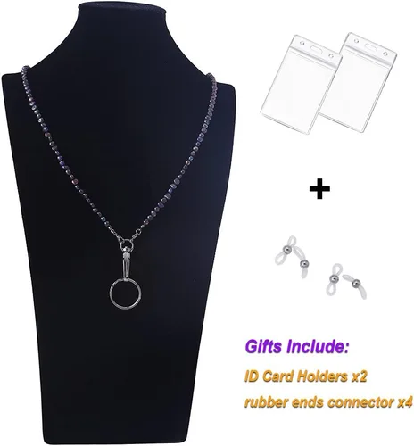 Vista 3 de Cordón para mujer, cordón de perlas de agua dulce para insignias de identificación, cordón para profesores