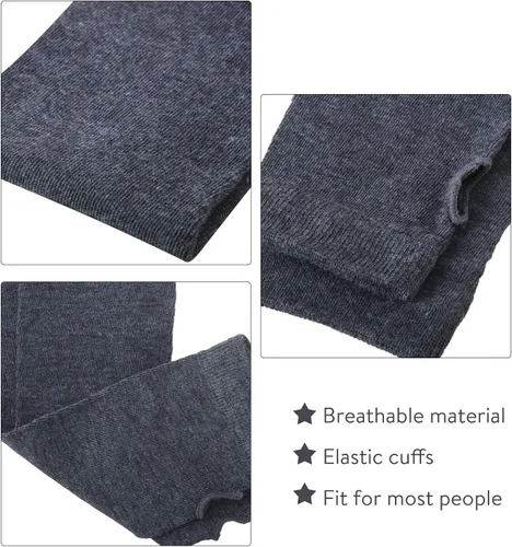 Vista 4 de 6 pares de guantes largos sin dedos para mujer, material de punto, elástico y abrigado, con orificio para el pulgar