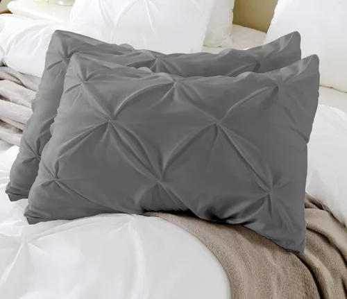 Vista 12 de beddingstar - Juego de fundas de almohada plisadas de 2 a 600 hilos, 100 % algodón egipcio, magníficas fundas de almohada decorativas