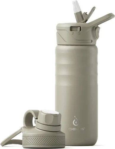 Vista 30 de IDEUS Botella de agua aislada de 12 onzas, botella de agua aislada de acero inoxidable para la escuela, botellas aisladas con pajitas a prueba