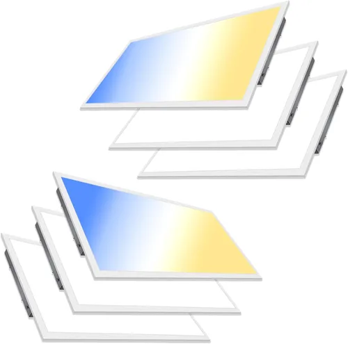 Vista 10 de Luz de panel plano LED de 1 x 4, 5000 K, 4000 K, 3000 K, 1 x 4, lámpara de techo LED Troffer Drop, 0-10 V regulable, 100-277 V, certificación ETL