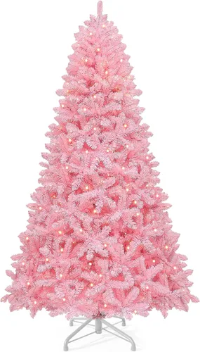 Vista 12 de GOOBED - Árbol de Navidad negro preiluminado de 6 pies con control remoto y 11 modos de luz Black Pre-Lit Spruce Hinged Artificial Halloween