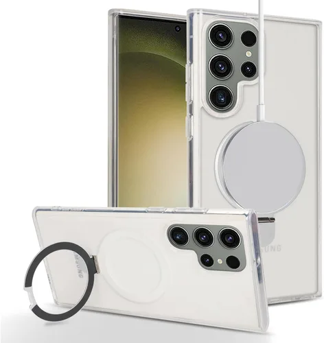 Vista 15 de Cavor - Funda para Samsung S23 Ultra, compatible con MagSafe, lavanda Funda para teléfono Galaxy S23 Ultra con función atril, protección suave,