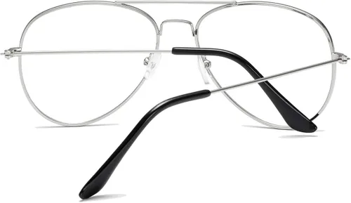Vista 7 de AISSWZBER Lentes de aviador transparentes con marco de metal clásico prémium