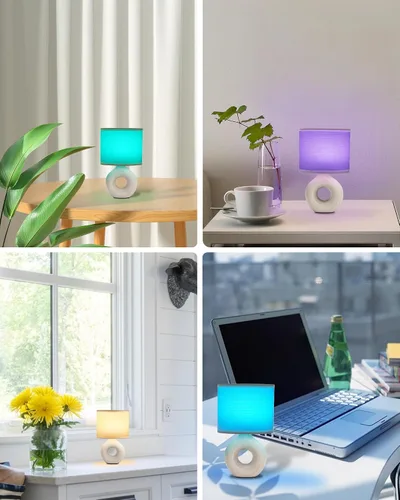 Vista 9 de UMEXUS Lámpara de mesa inalámbrica pequeña de 10 pulgadas con temporizador y atenuador, lámpara recargable a pilas con control remoto, luz portátil