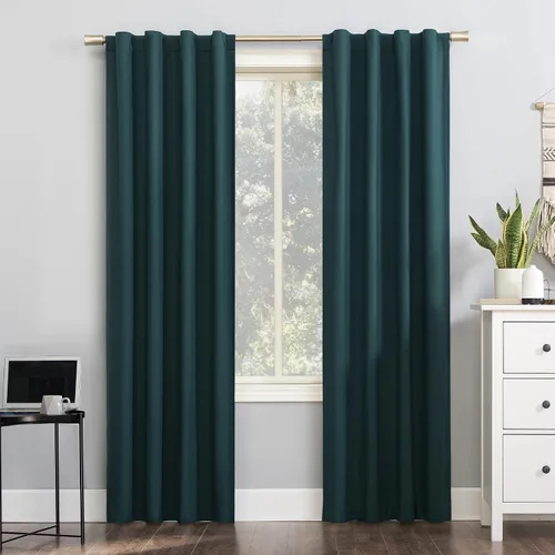 Vista 24 de Sun Zero Cyrus - Juego de 2 cortinas térmicas con pestañas, opacas 100%, 2 unidades Gris carbón