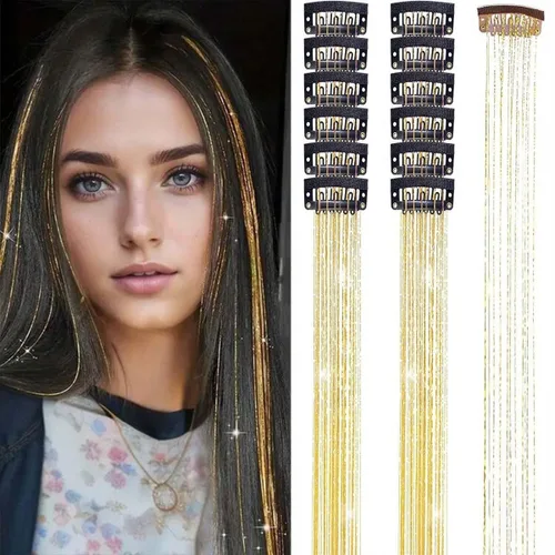 Vista 24 de Extensiones de cabello humano real con broches, 4.23 oz, 7 unidades, extensiones de cabello humano real con clip, de 14 pulgadas, rubio ceniza a