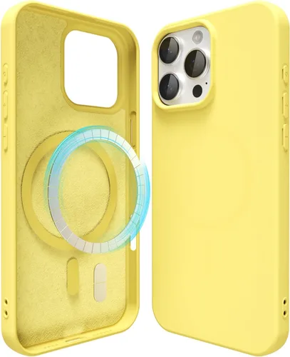 Vista 124 de oakxco Funda de silicona para iPhone 12 Pro Max, magnética, compatible con carga inalámbrica Magsafe, cubierta protectora de goma suave y delgada