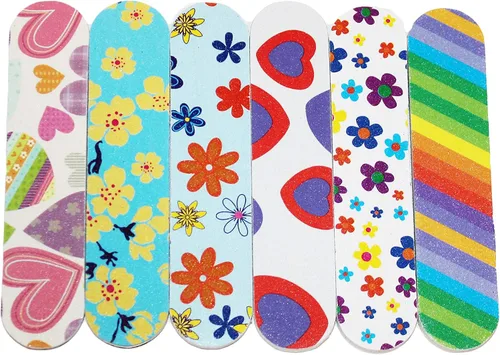 Vista 4 de (1 docena) Coloridas limas de uñas femeninas mini Emery Board