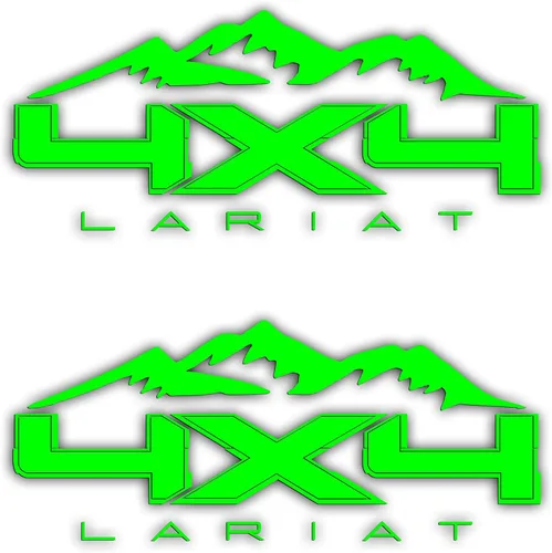 Vista 5 de 4X4 Mountain Bedside Vinyl Decal for Ford Lariat Trucks Blue