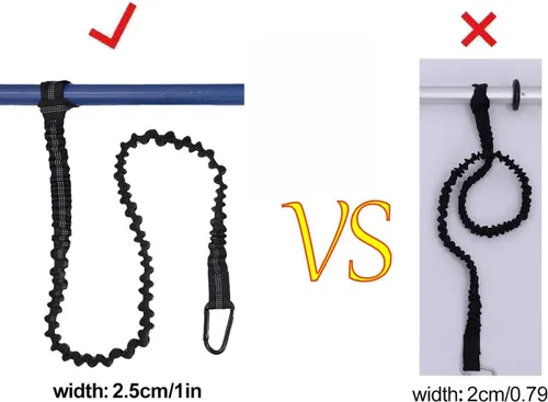 Vista 4 de Paddle Leash Kayak Paddle Holder Tool Lanyard - 2 Pack Stretchable Paddle Strap with Carabiner Secure Leash Lanyard Rope for SUP Kayak Canoe Paddle