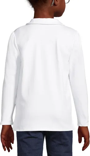 Vista 4 de Lands' End Polo de manga larga con cuello Peter Pan para niñas