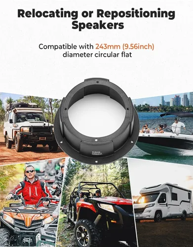 Vista 3 de KEMIMOTO 2 cajas de altavoces en ángulo, universales para altavoces de 6.5 pulgadas, compatibles con UTV, caravanas, automóviles, barcos, maleteros