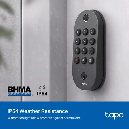 Vista 7 de Tapo - Cerradura inteligente de puerta con cerradura de perilla Wi-Fi - Reconocimiento de huellas dactilares, botones táctiles sin llave y monitoreo